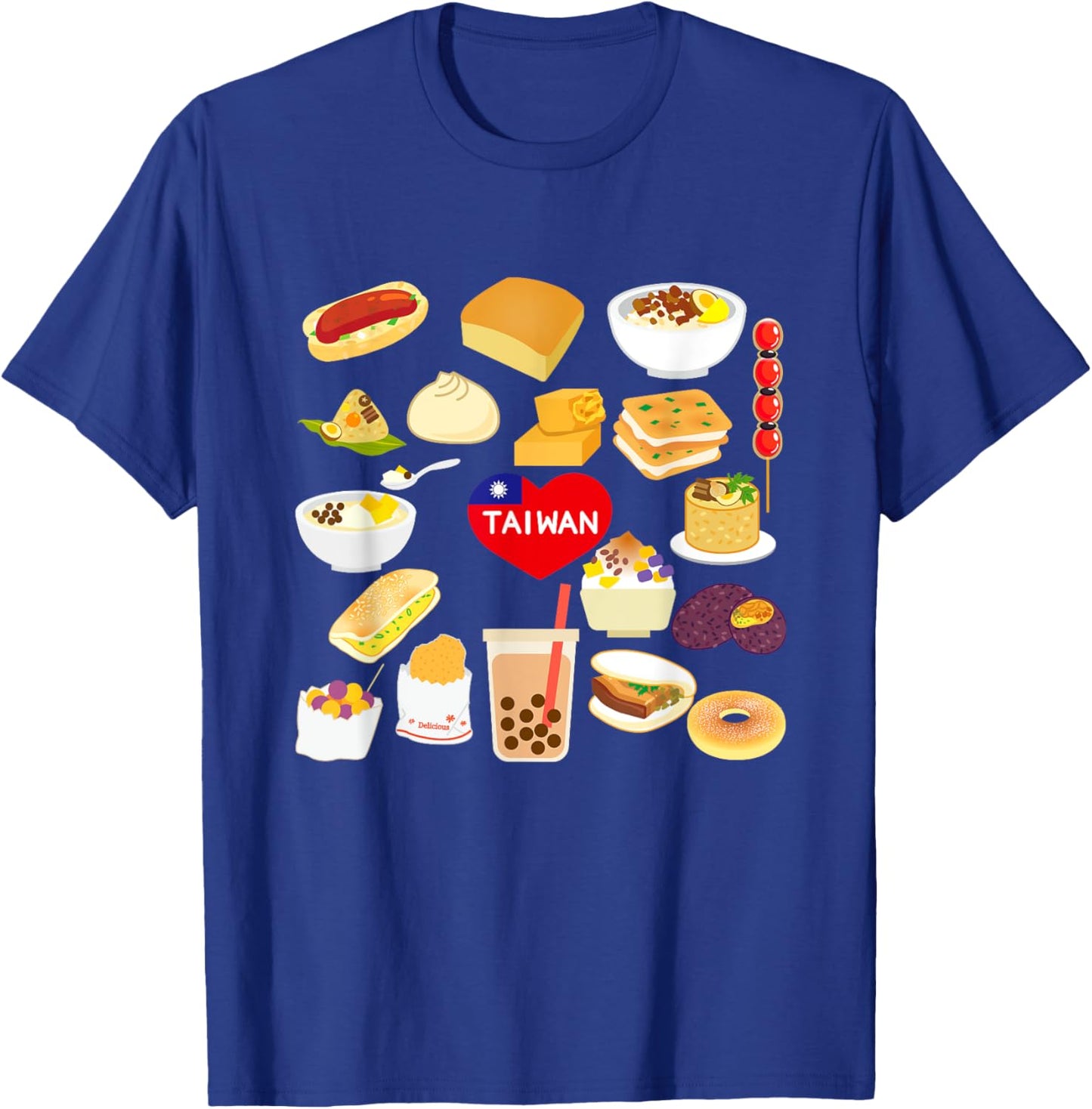 Taiwan Flavor Gourmet Flag Local Cuisine T-Shirt - T-Shirt | Royal