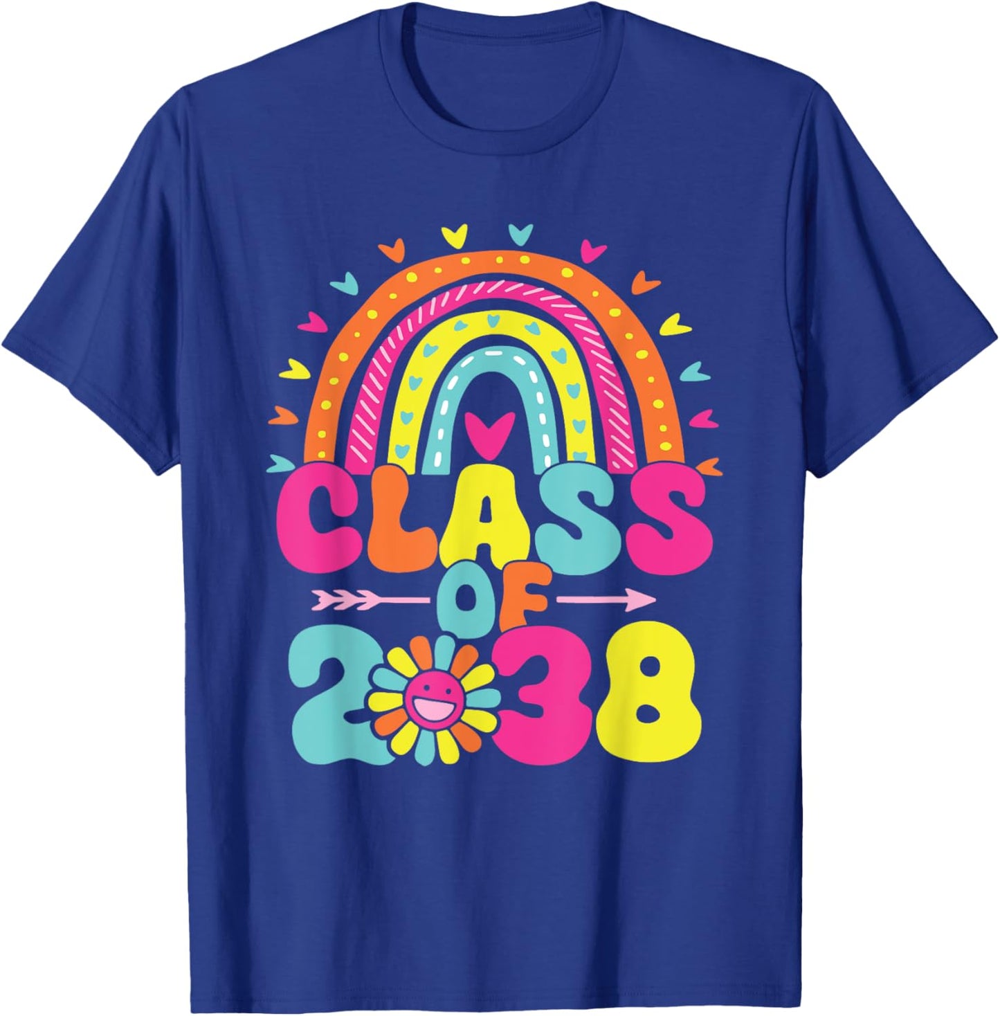 Class Of 2038 Retro Groovy Rainbow Grow T-Shirt - T-Shirt | Royal