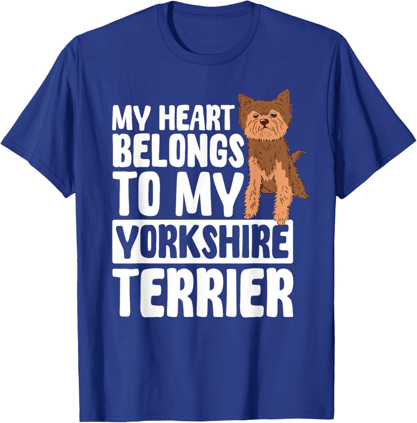 Yorkshire Terrier Heart Yorkie British Dog Breed Fur Parent Men Women T-Shirt - T-Shirt | Royal