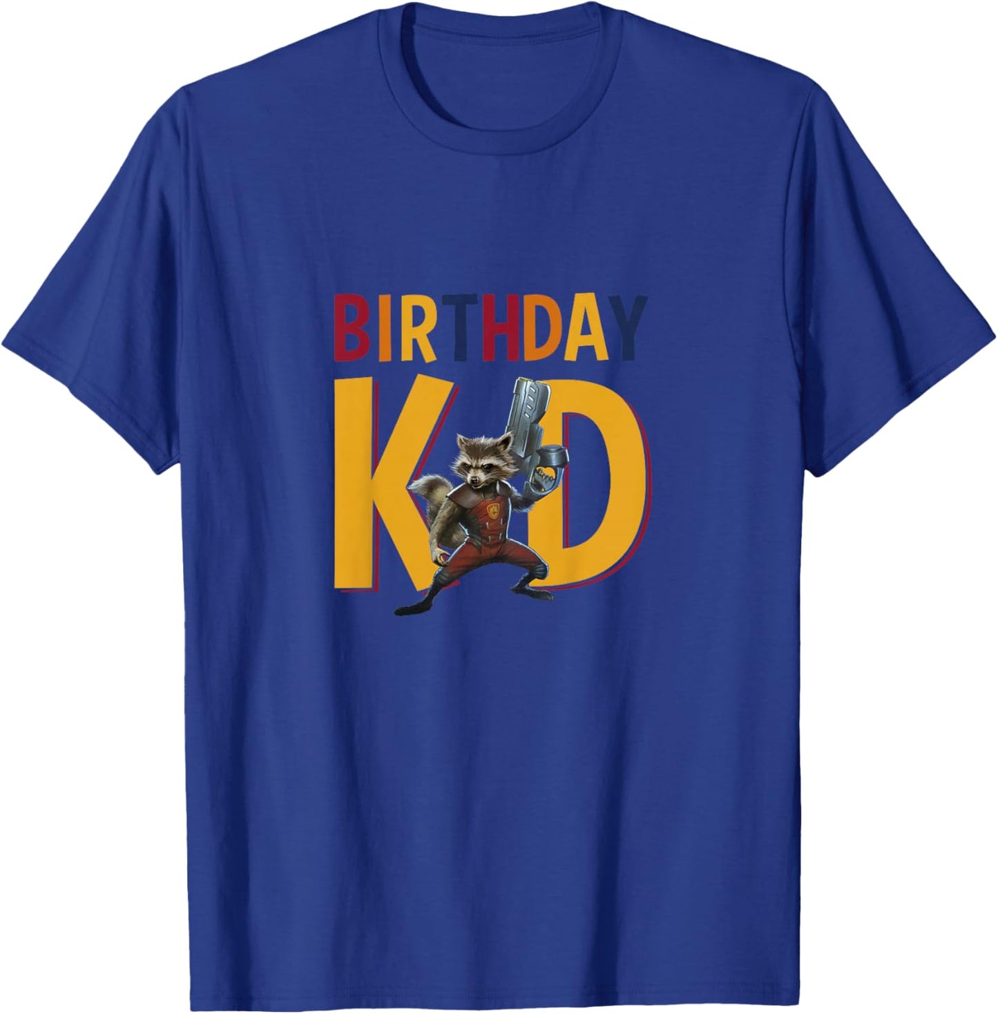 Kids Marvel Guardians of the Galaxy Birthday Kid Rocket Youth T-Shirt - T-Shirt | Royal