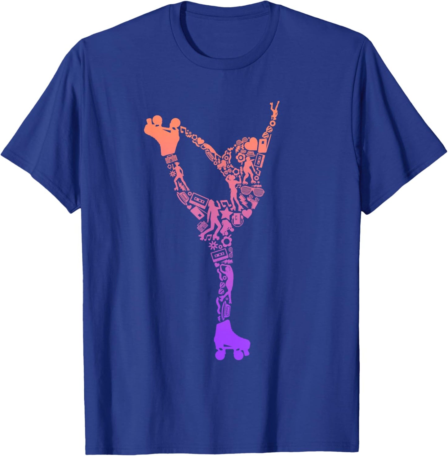 Roller Skates Roller Skates Symbols Girls Roller Skates T-Shirt - T-Shirt | Royal