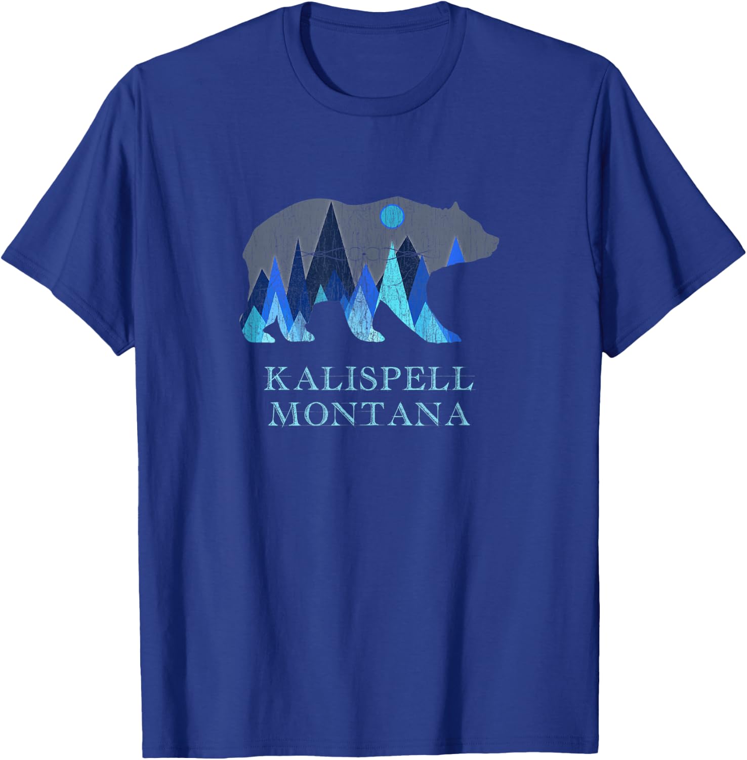 Vintage Kalispell Montana Grizzly Bear T-Shirt - T-Shirt | Royal