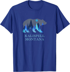 Vintage Kalispell Montana Grizzly Bear T-Shirt - T-Shirt | Royal