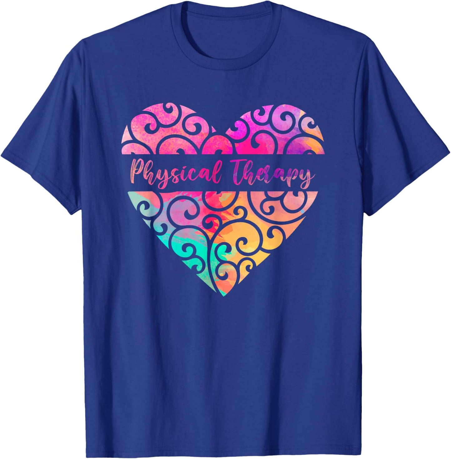 DPT PTA Heart Valentines Day Gift Love Physical Therapy T-Shirt - T-Shirt | Royal