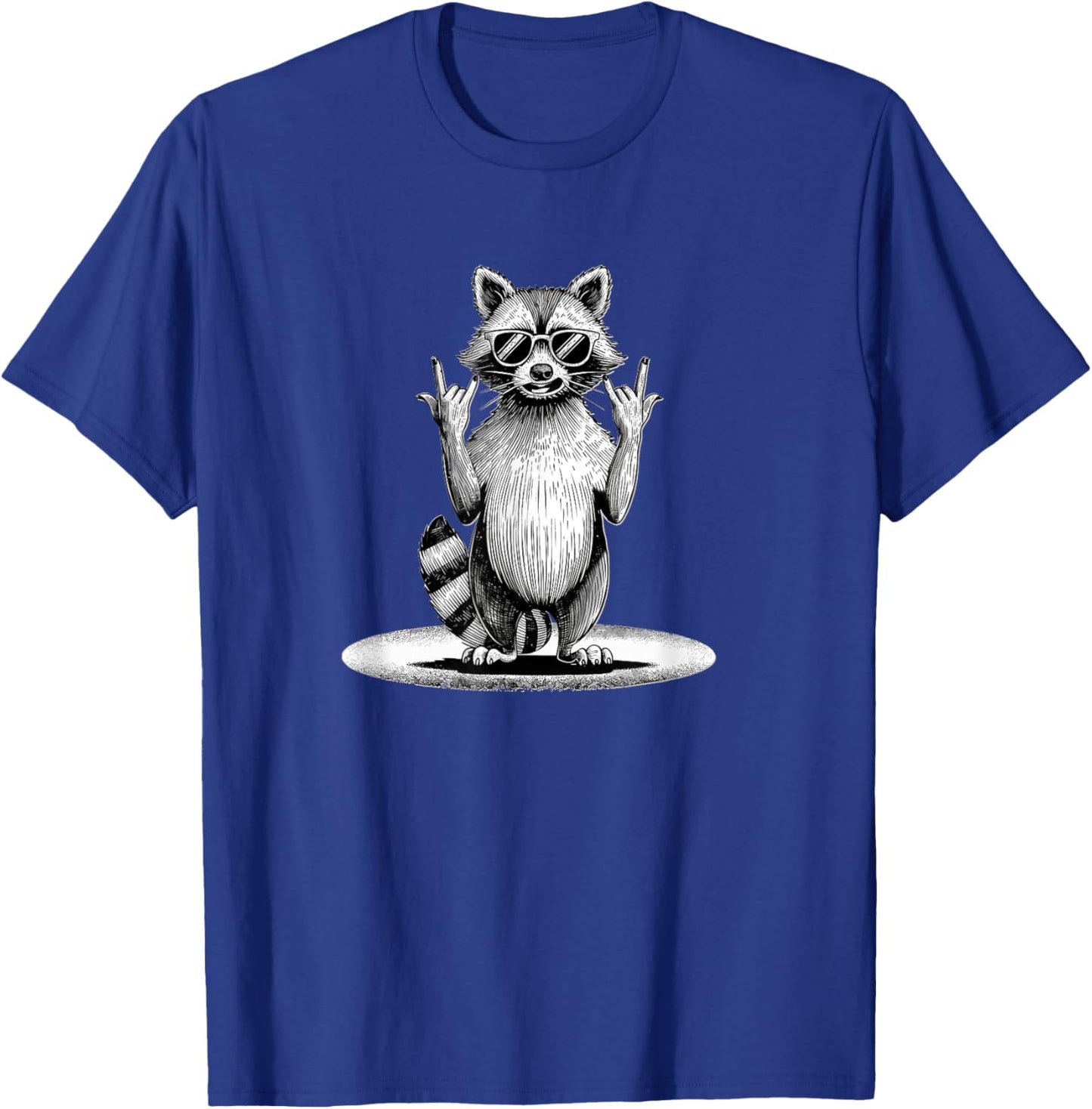 Retro Raccoon Rock Music Gifts Men Women Funny Raccoon T-Shirt - T-Shirt | Royal