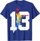 Number 13 Years Basketball 13th Birthday T-Shirt - T-Shirt | Royal