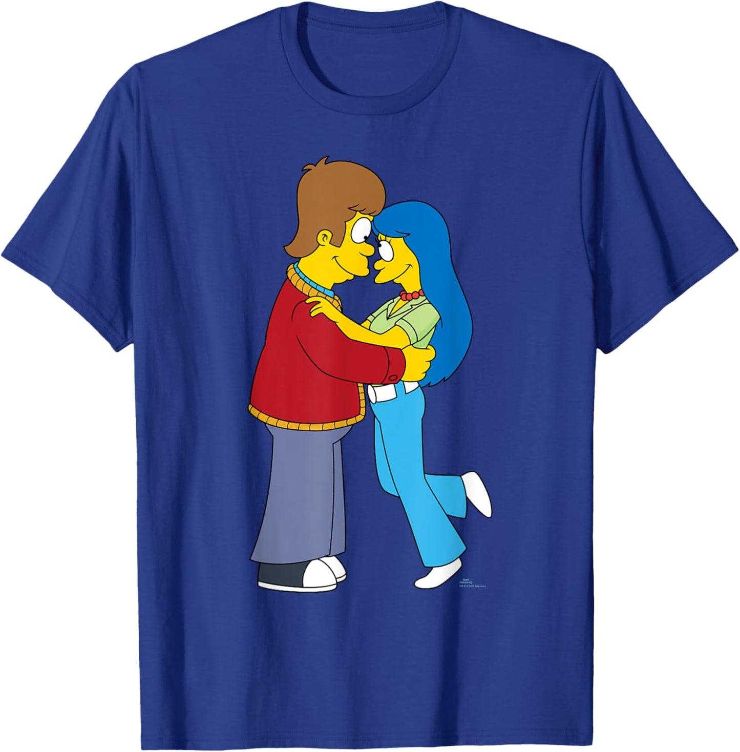 The Simpsons Flashback Homer & Marge Valentine’s Day Couple T-Shirt - T-Shirt | Royal