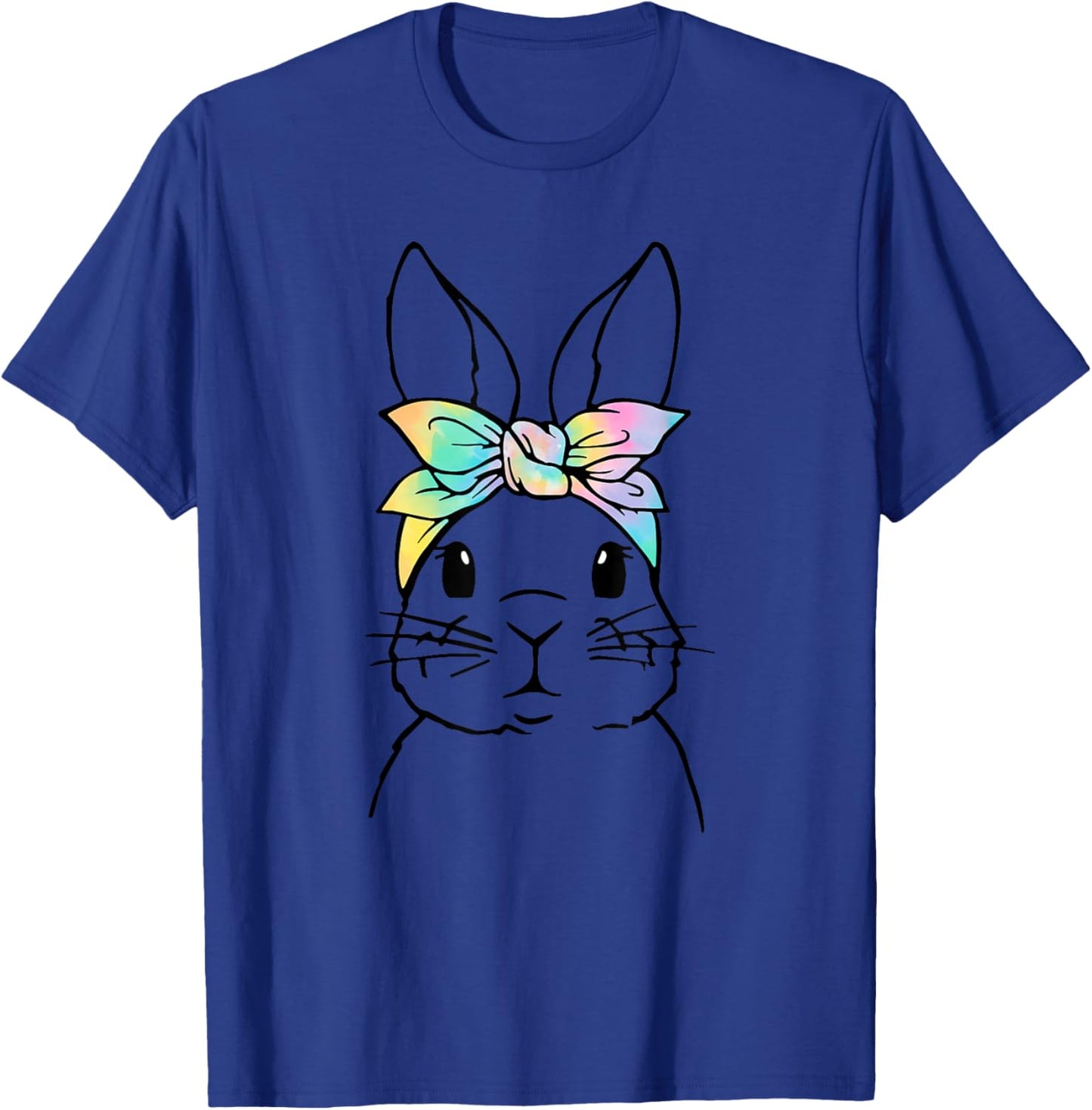 Cute Bunny Face Tie Dye Rabbit Easter Day Women Girls Kids T-Shirt - T-Shirt | Royal