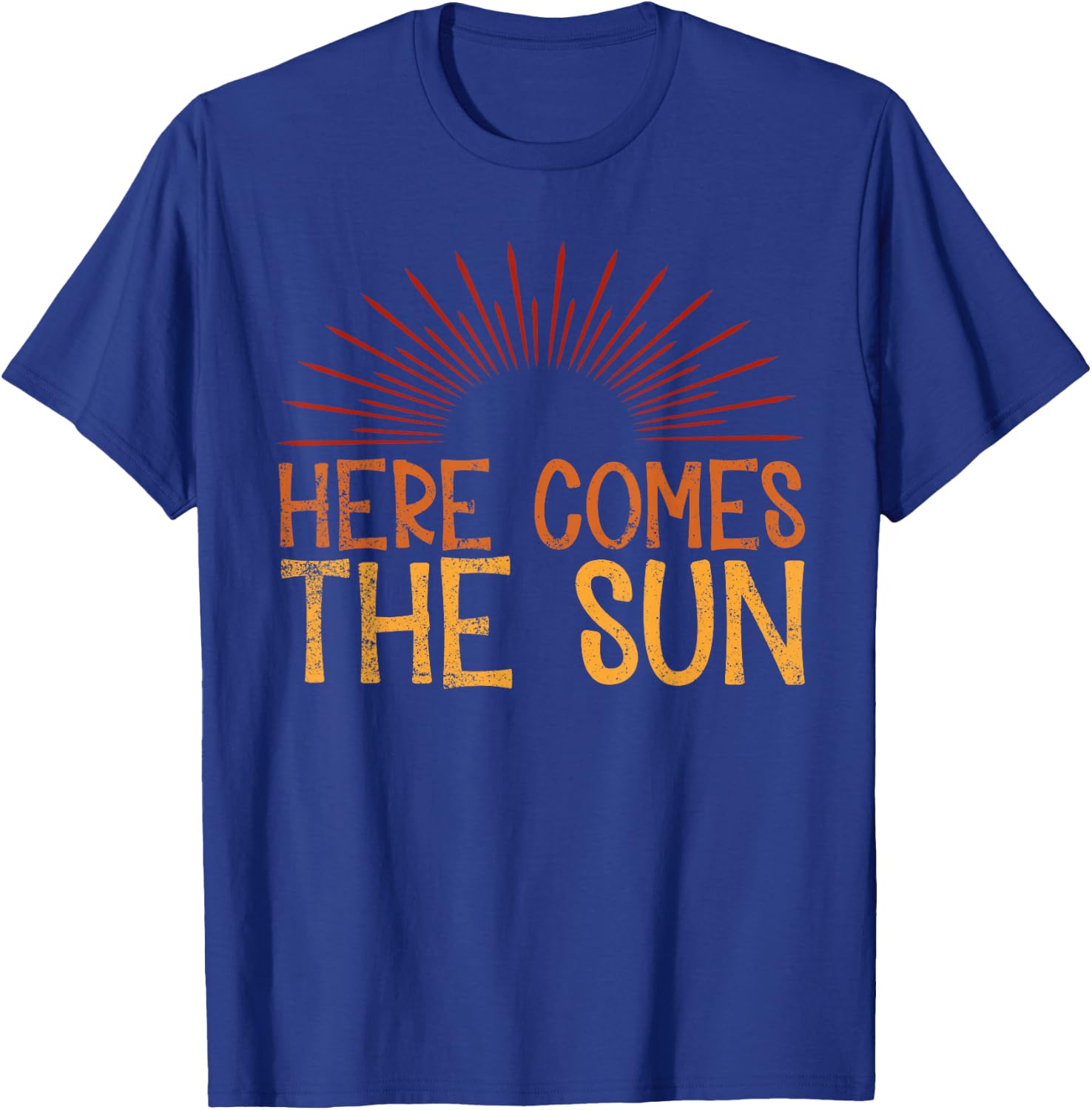 Here Comes The Sun Vintage Retro Beach Summer Vacation T-Shirt - T-Shirt | Royal