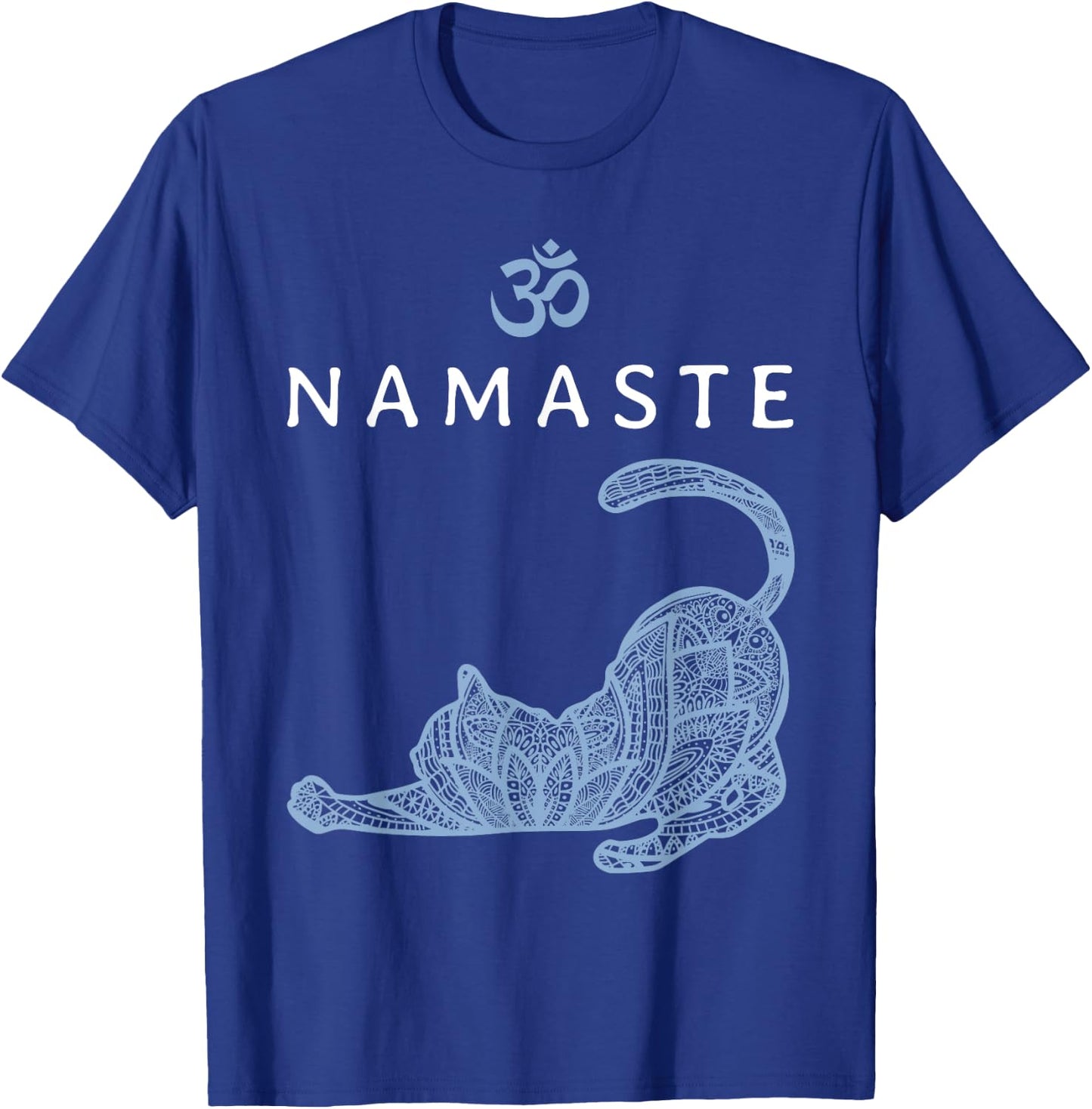 Namaste Cat In Yoga Pose Om Symbol Yoga Gift T-Shirt - T-Shirt | Royal