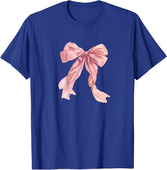 Baby Pink Bow Cute Coquette y2k Clean Girl Aesthetic Women T-Shirt - T-Shirt | Royal