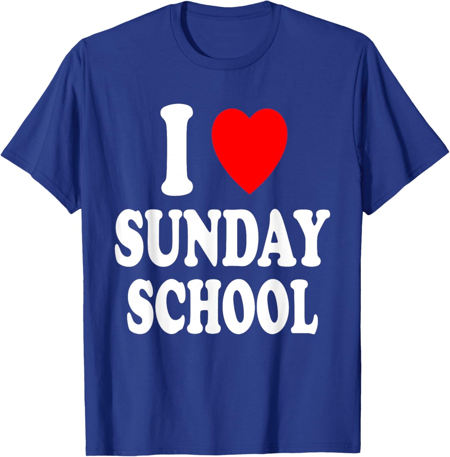 I Heart (Love) Sunday School Church Teacher Christian T-Shirt - T-Shirt | Royal