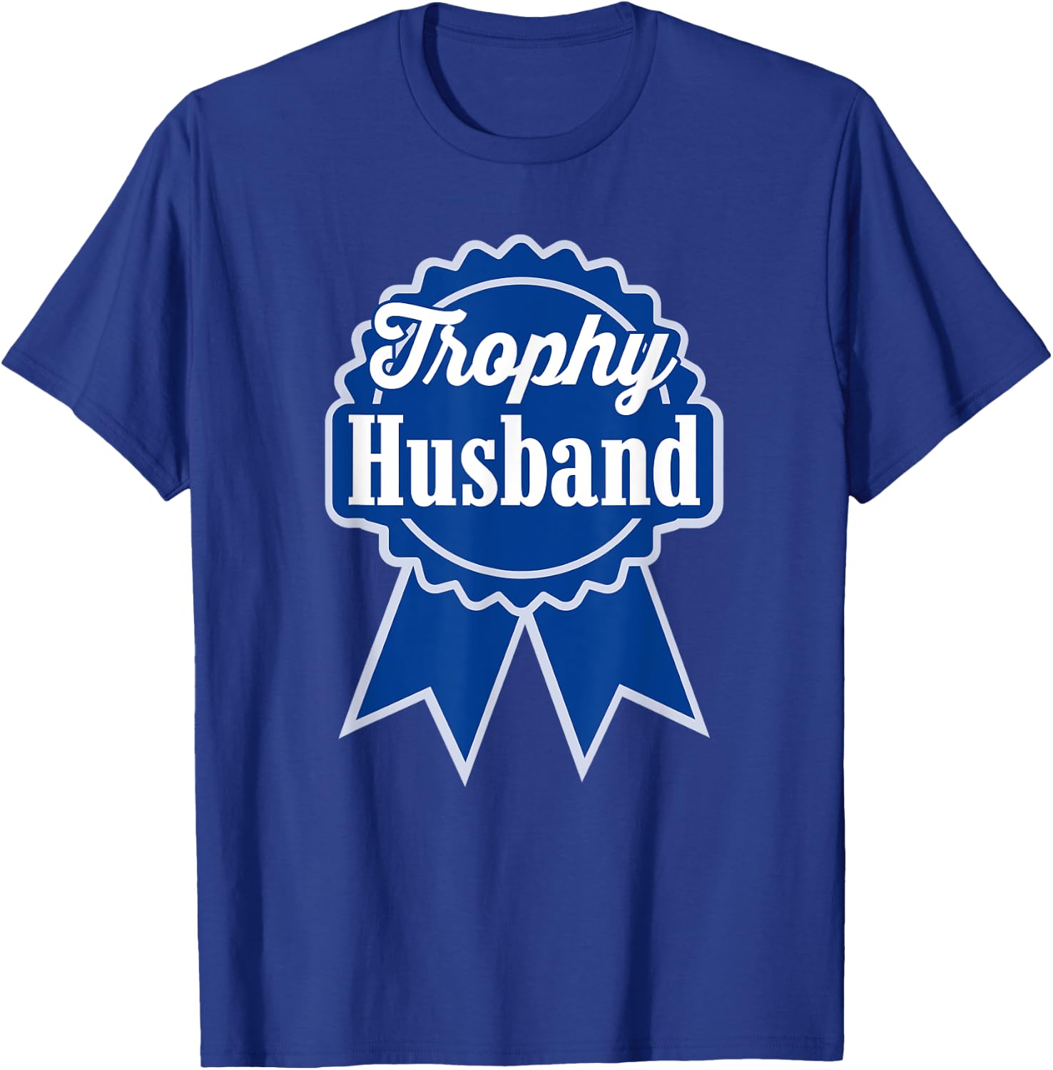Trophy Husband Retro Ribbon Style T-Shirt - T-Shirt | Royal