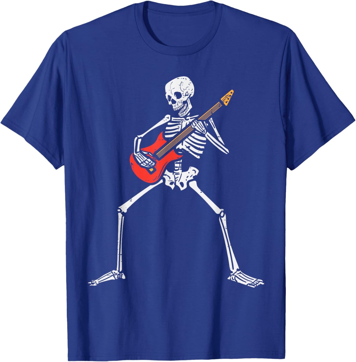 Halloween Skeleton Rocker Guitar Punk Rock Costume Men Women T-Shirt - T-Shirt | Royal