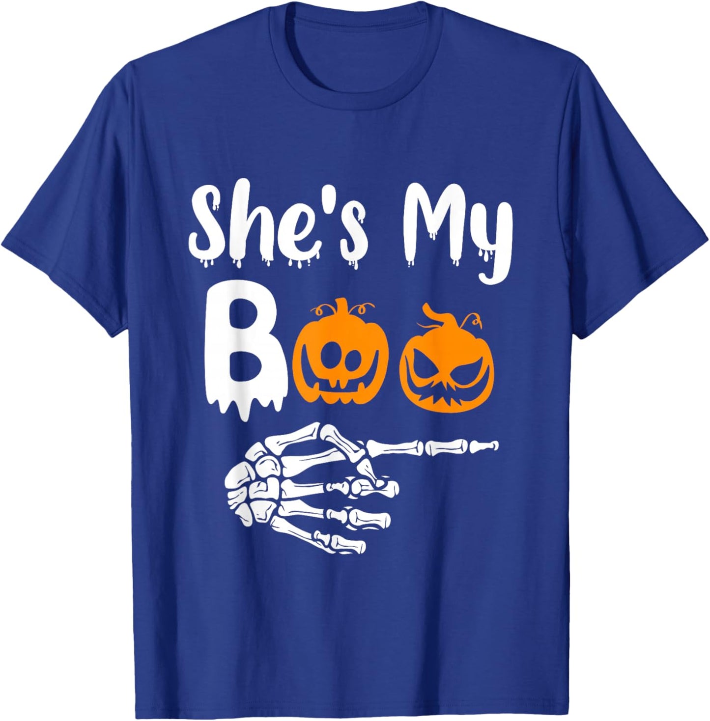 She's My Boo Matching Halloween Pajama Couples He's My Boo T-Shirt - T-Shirt | Royal