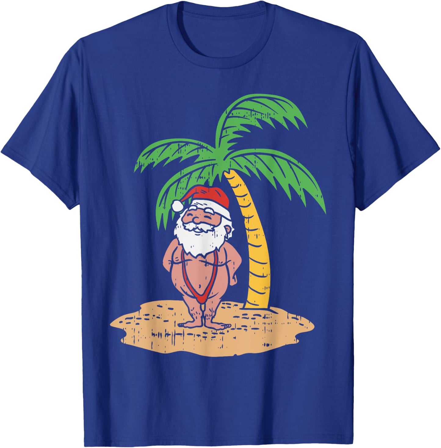 Santa Summer Swimsuit Funny Christmas In July Beach Gift T-Shirt - T-Shirt | Royal