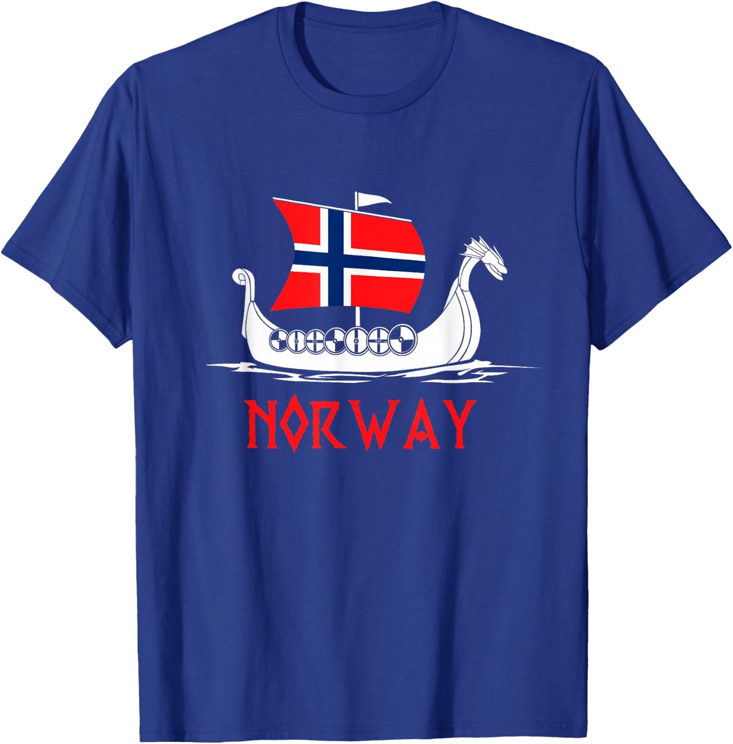 Boat Norwegian Flag Norway Viking Ship Norway T-Shirt - T-Shirt | Royal