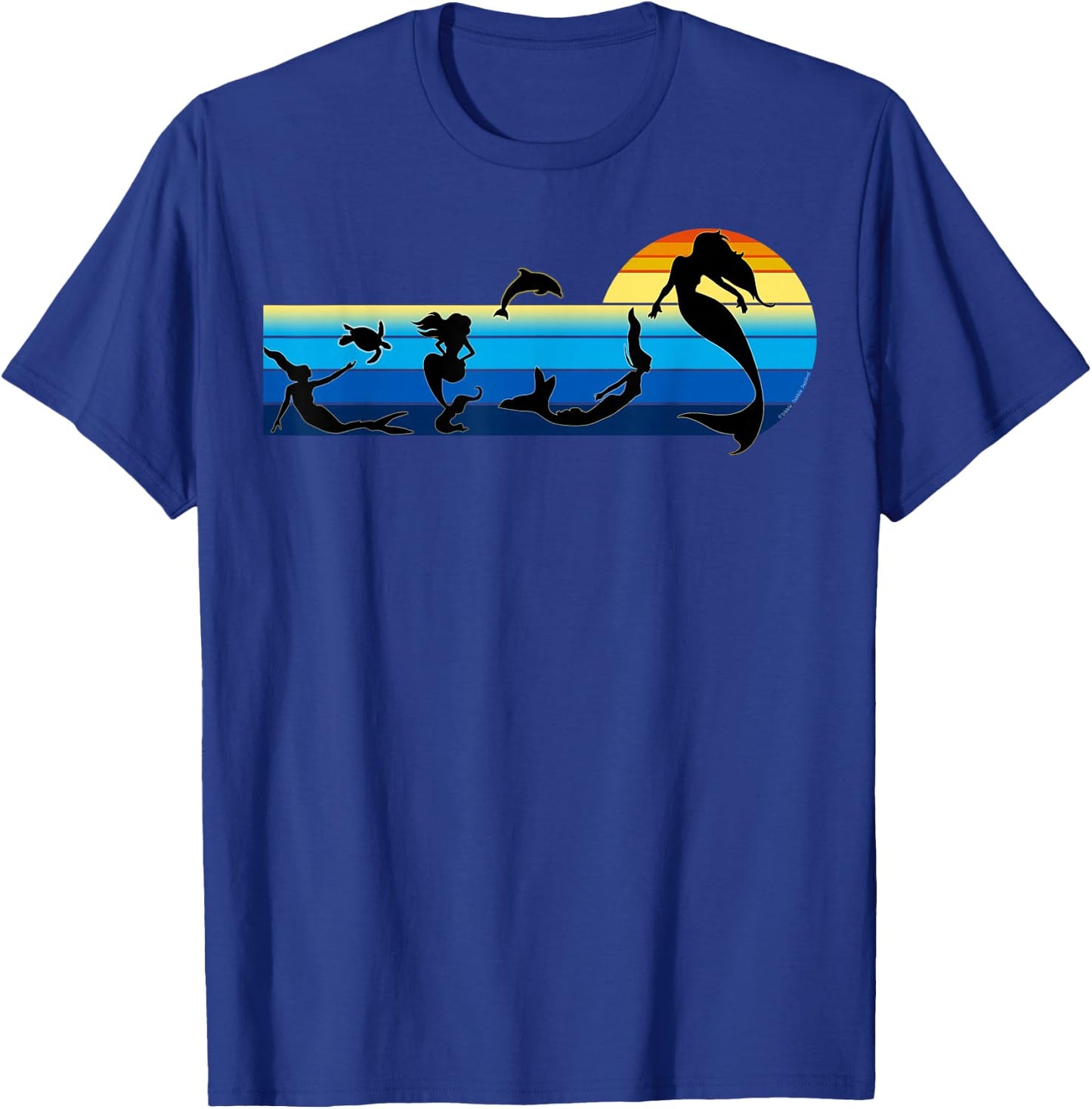 Nautical Swimming Mermaids in the Sea - Mermaids T-Shirt - T-Shirt | Royal