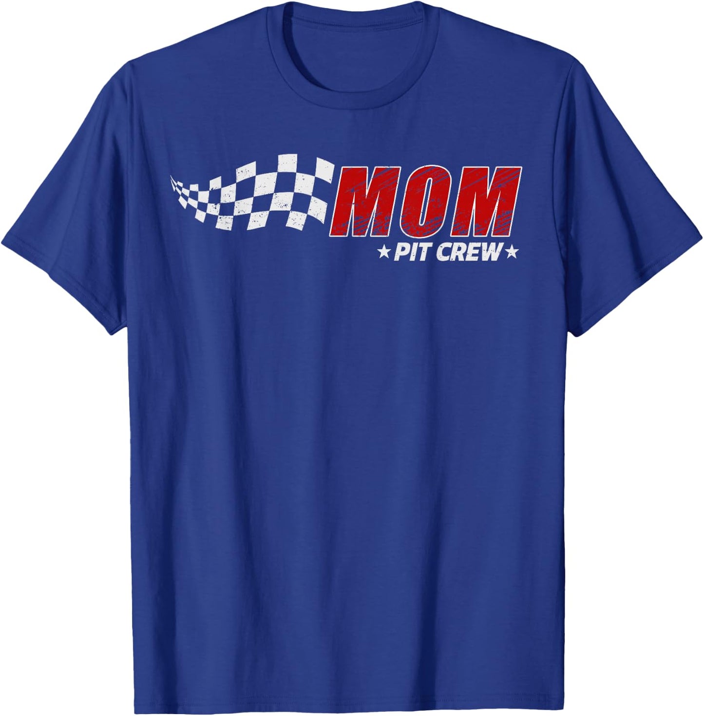 Mom Pit Crew Race Car Birthday Family Matching Pit Crew T-Shirt - T-Shirt | Royal