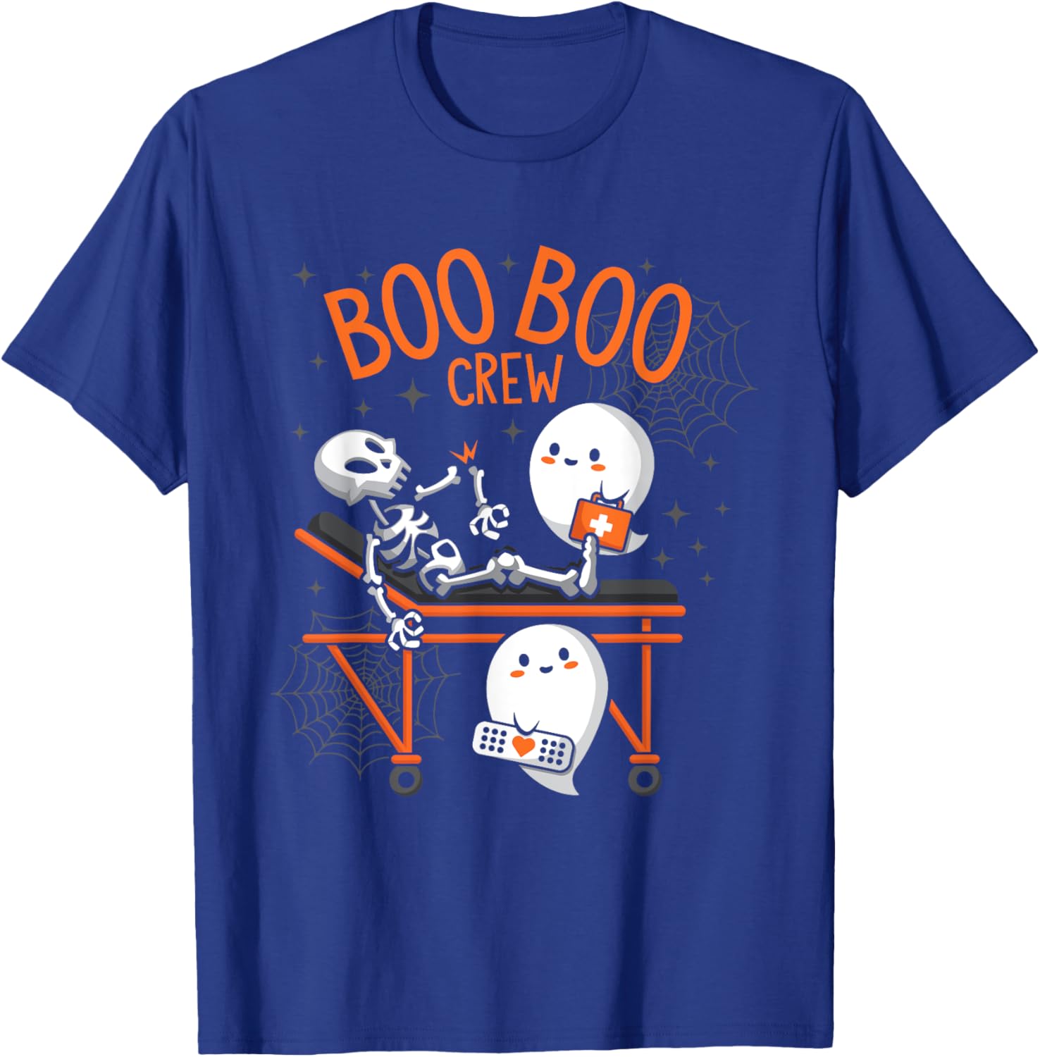 Boo Boo Crew Ghost Doctor Paramedic EMT Nurse Halloween T-Shirt - T-Shirt | Royal