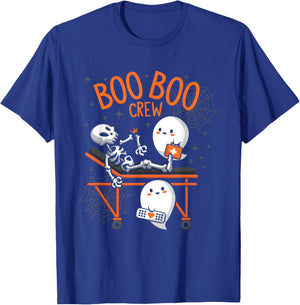 Boo Boo Crew Ghost Doctor Paramedic EMT Nurse Halloween T-Shirt - T-Shirt | Royal
