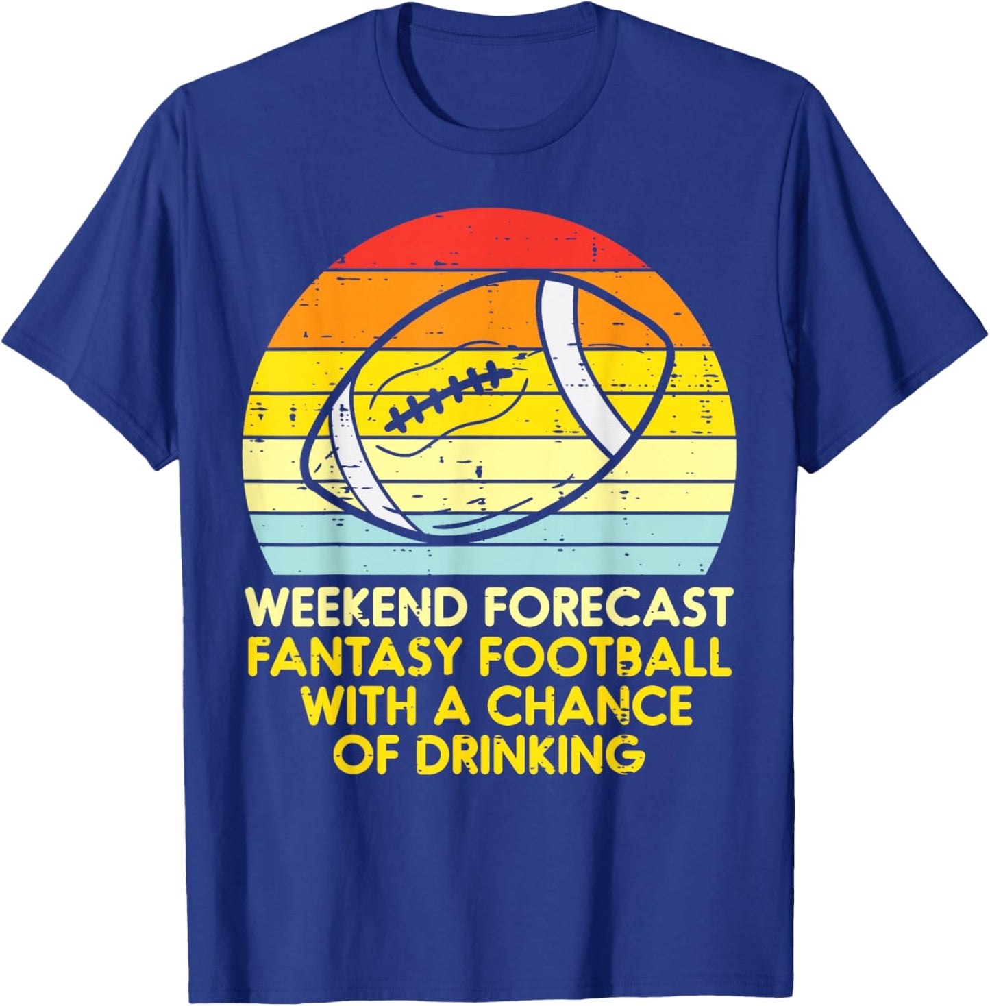 Fantasy Football Weekend Forecast Retro Draft Party Dad Men T-Shirt - T-Shirt | Royal