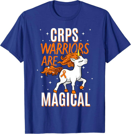 CRPS Warrior Magical Unicorn Orange Ribbon Causalgia RSD T-Shirt - T-Shirt | Royal