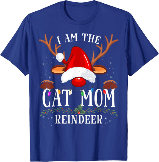 I Am The Cat Mom Reindeer Christmas Family T-Shirt - T-Shirt | Royal