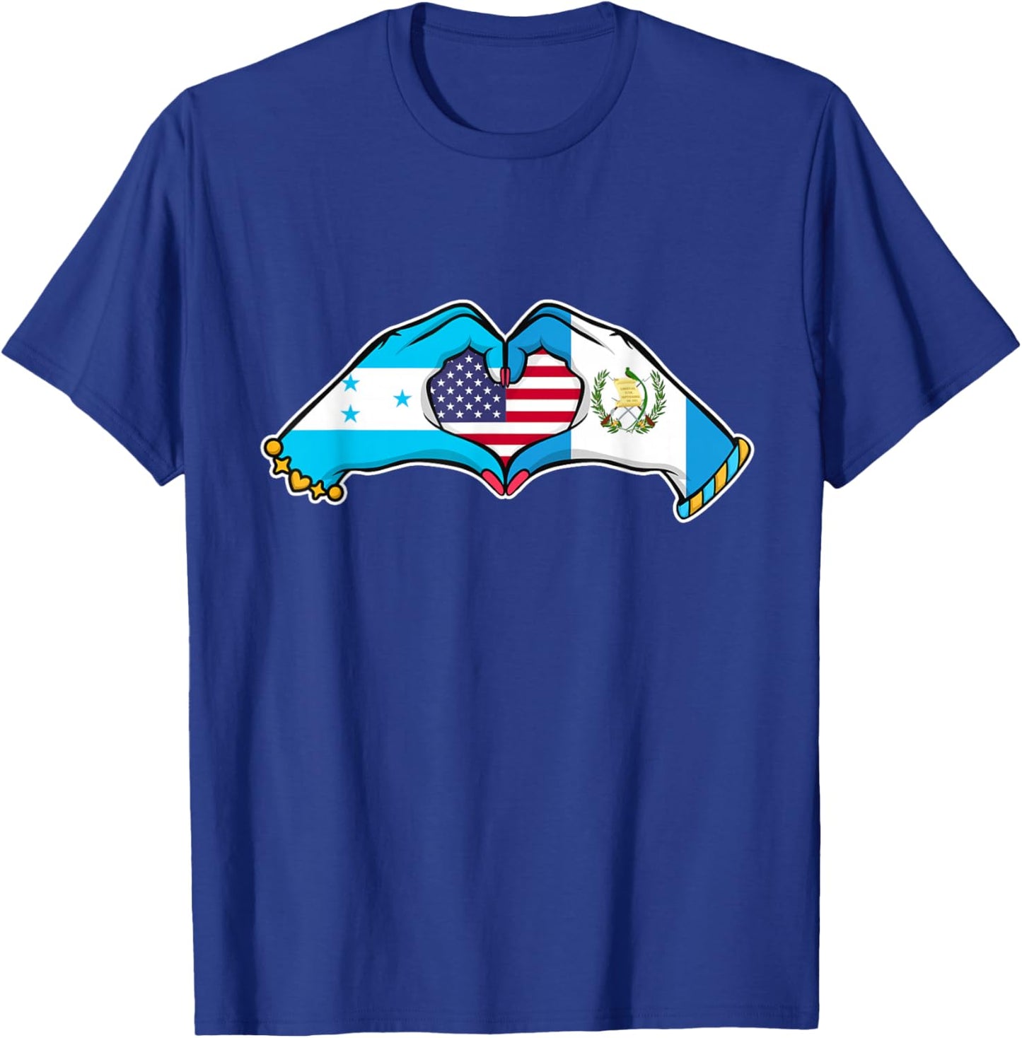 Heart Hands Honduras, Guatemala and The USA T-Shirt - T-Shirt | Royal