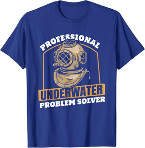 Marine Construction Underwater Welding - Commercial Diver T-Shirt - T-Shirt | Royal