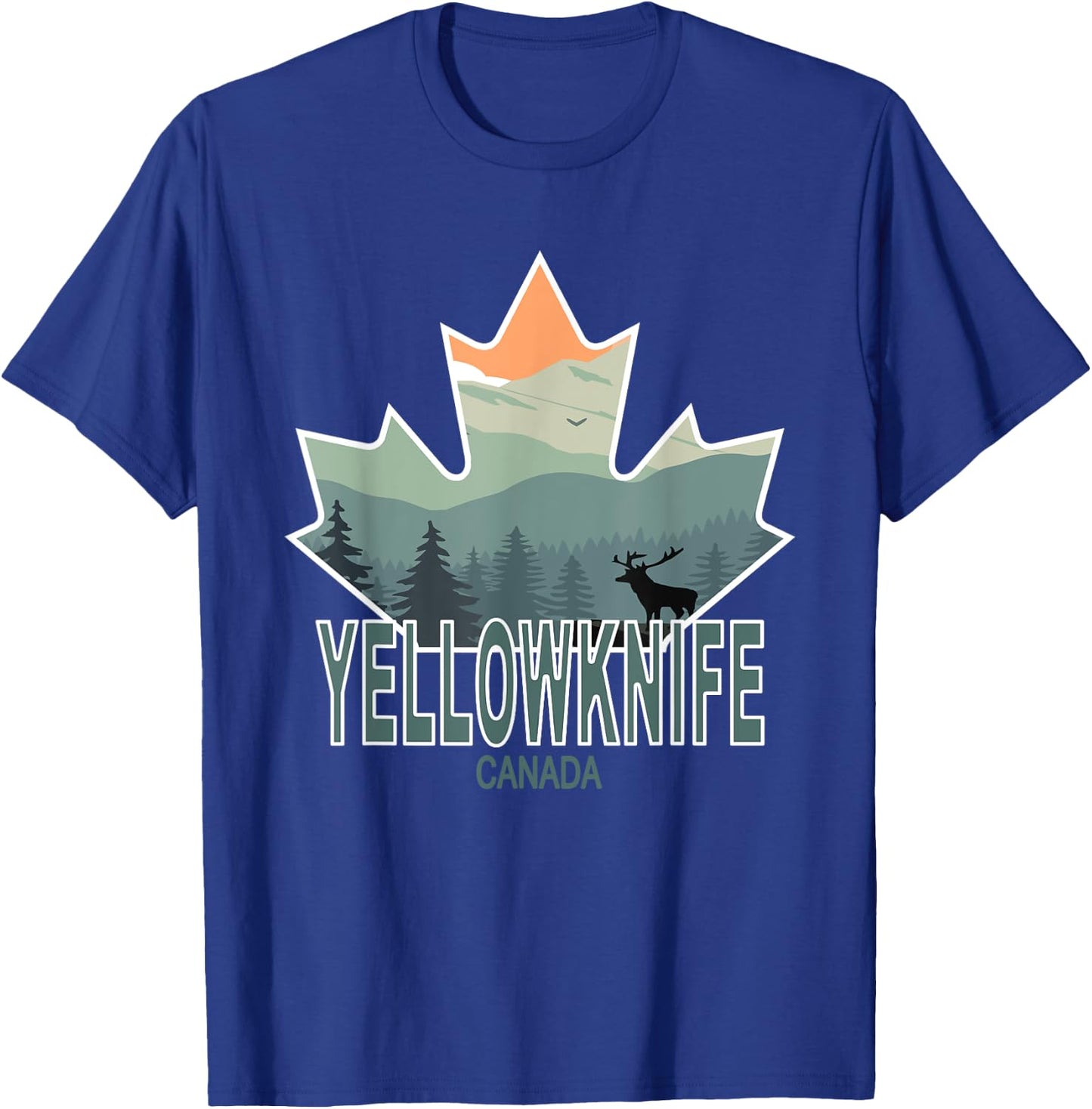 Canadian Flag Wilderness Apparel Yellowknife, Canada T-Shirt - T-Shirt | Royal
