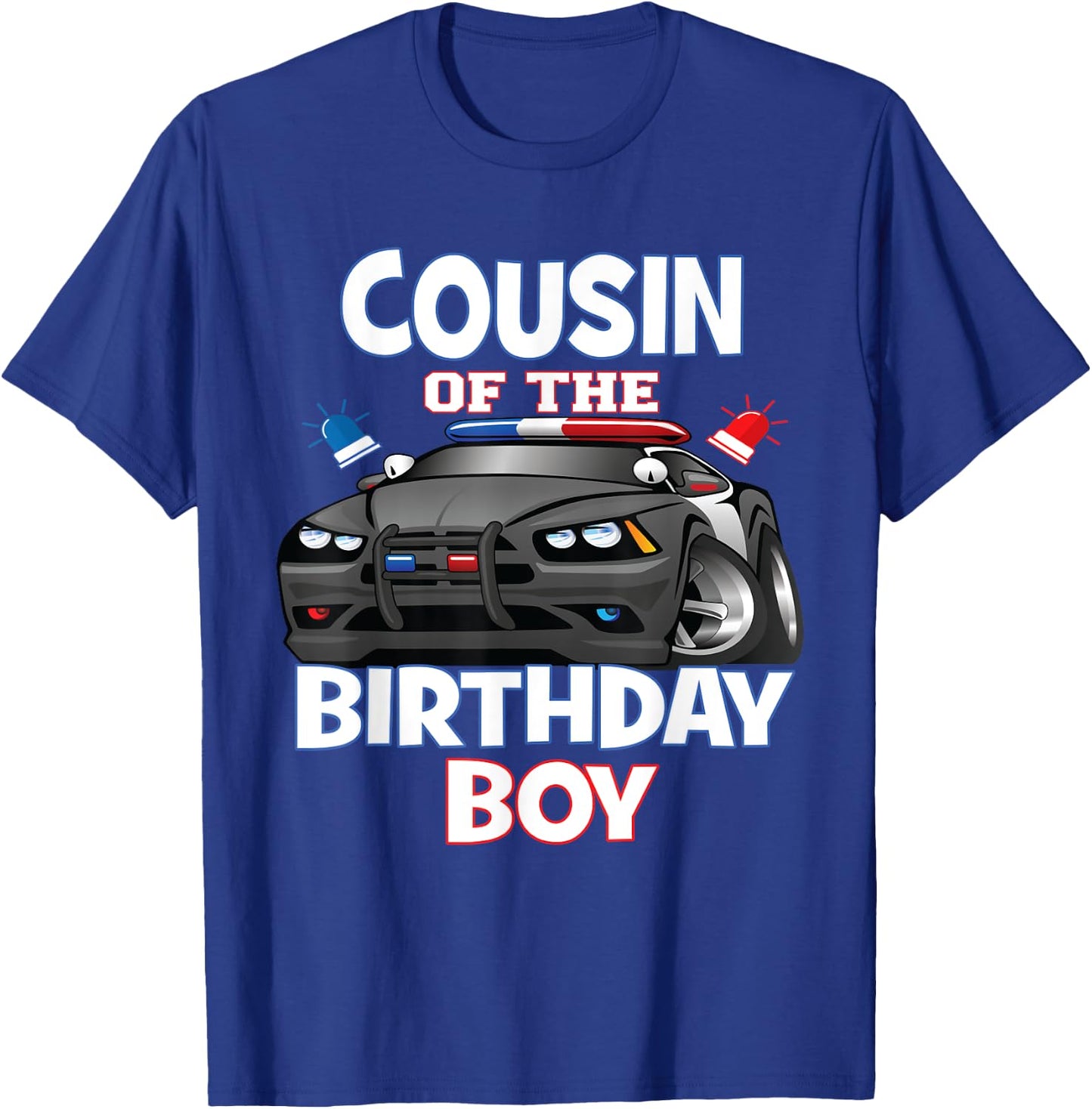 Cousin Of The Birthday Boy Policeman Officer Party T-Shirt - T-Shirt | Royal