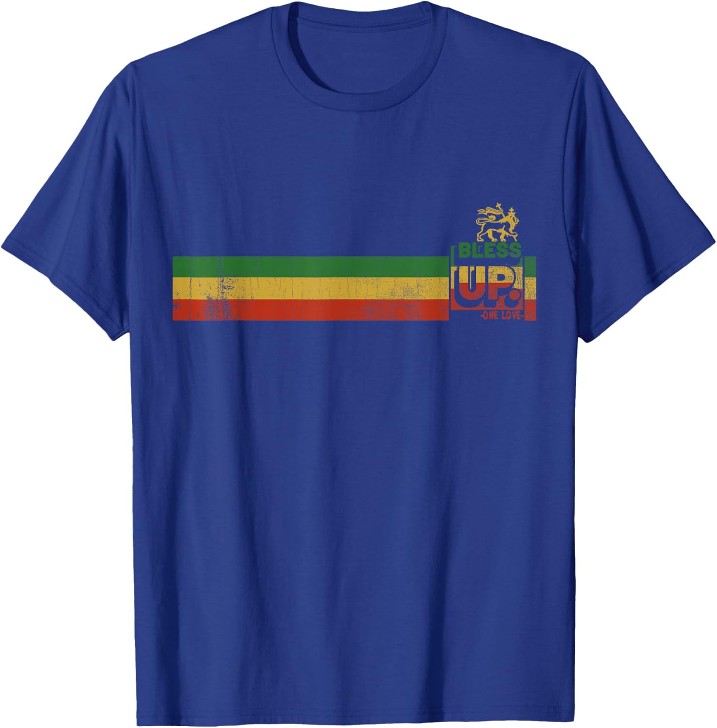 Bless uP Rasta Jamaica Roots Rock Reggae T-Shirt - T-Shirt | Royal