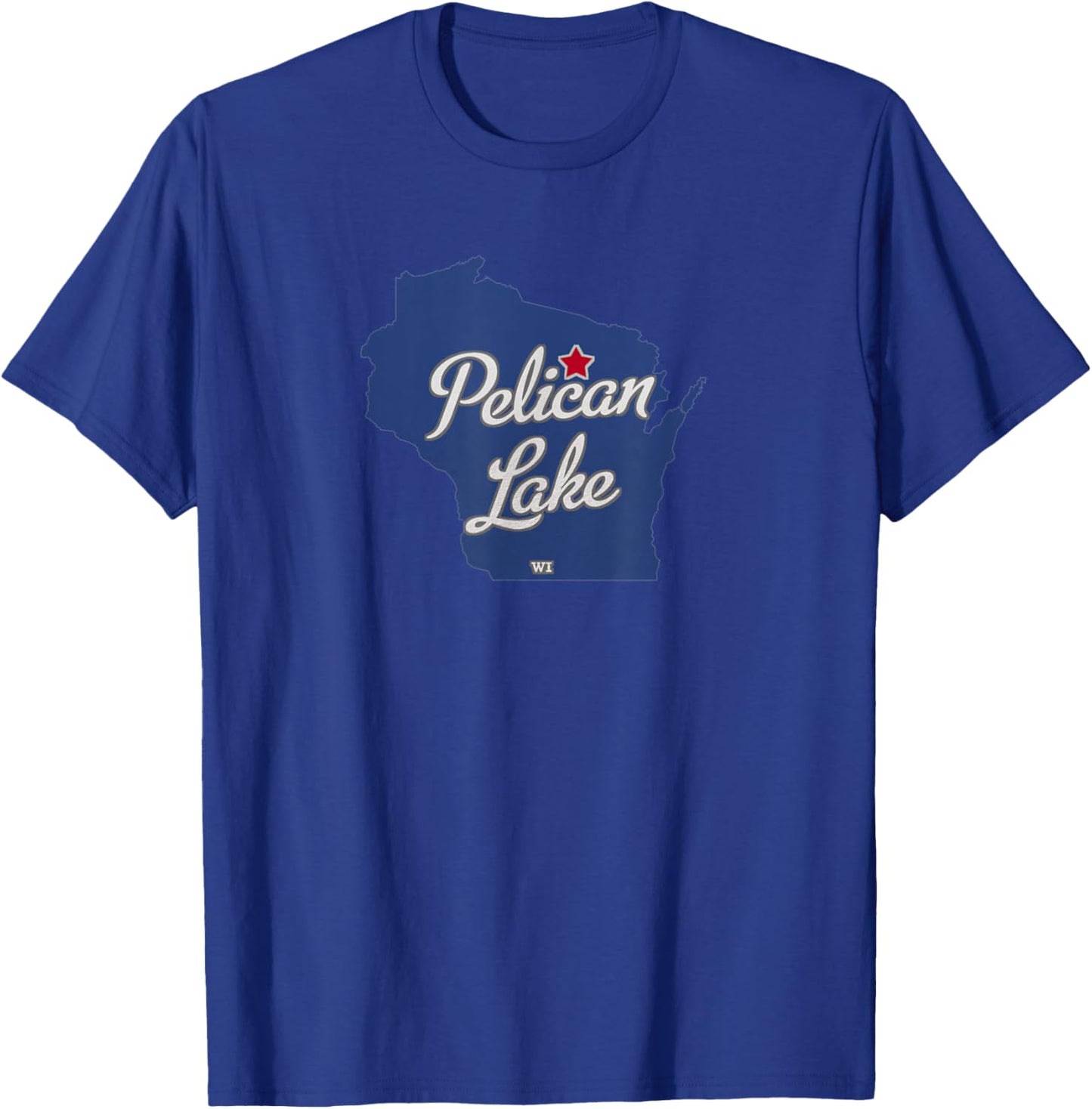 Pelican Lake Wisconsin WI Map T-Shirt - T-Shirt | Royal