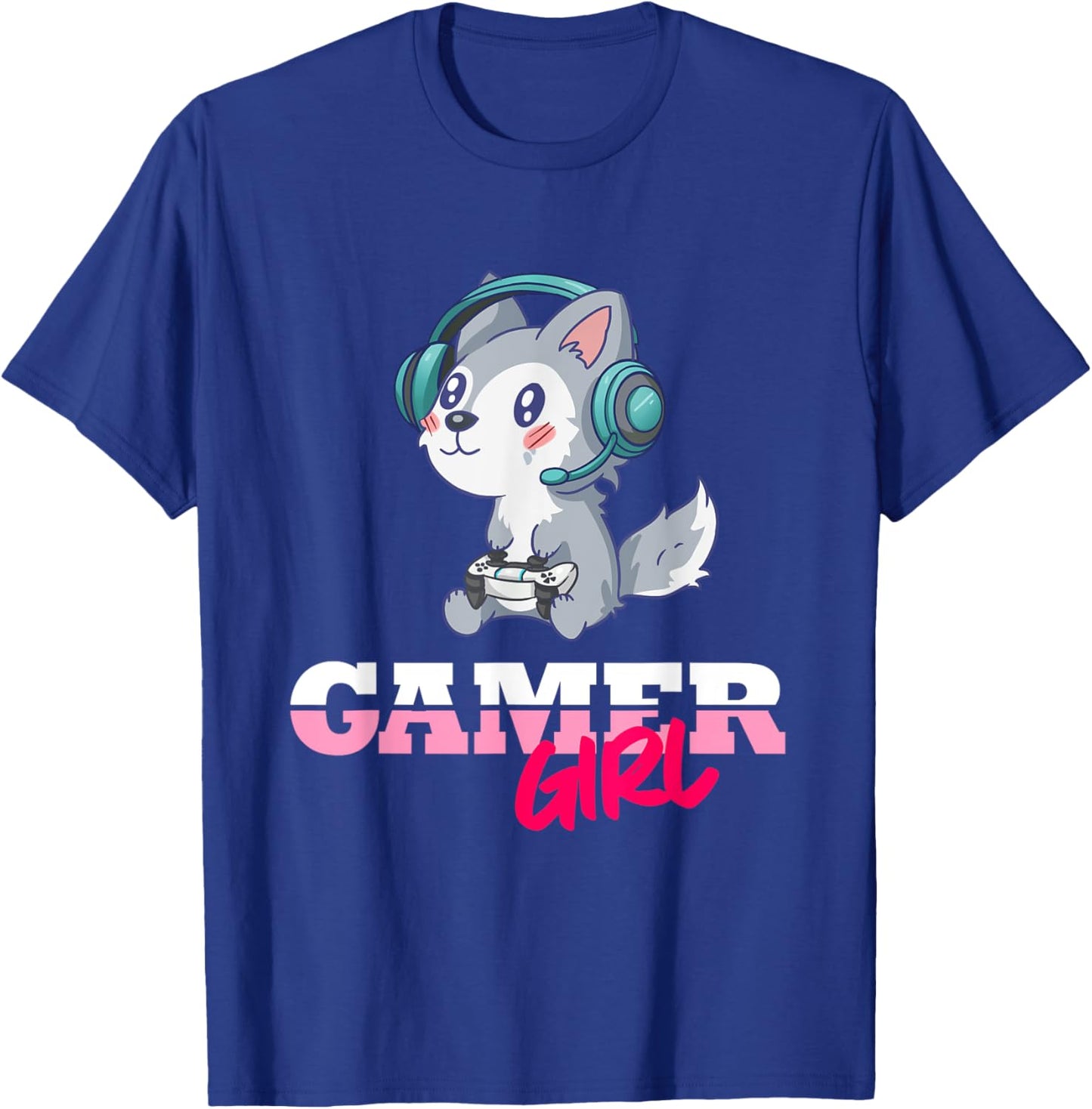 Wolf Gamer Girl Gaming T-Shirt - T-Shirt | Royal