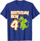 Kids 4 Year Old Dragon Birthday Boy Themed Party 4th Gift T-Shirt - T-Shirt | Royal