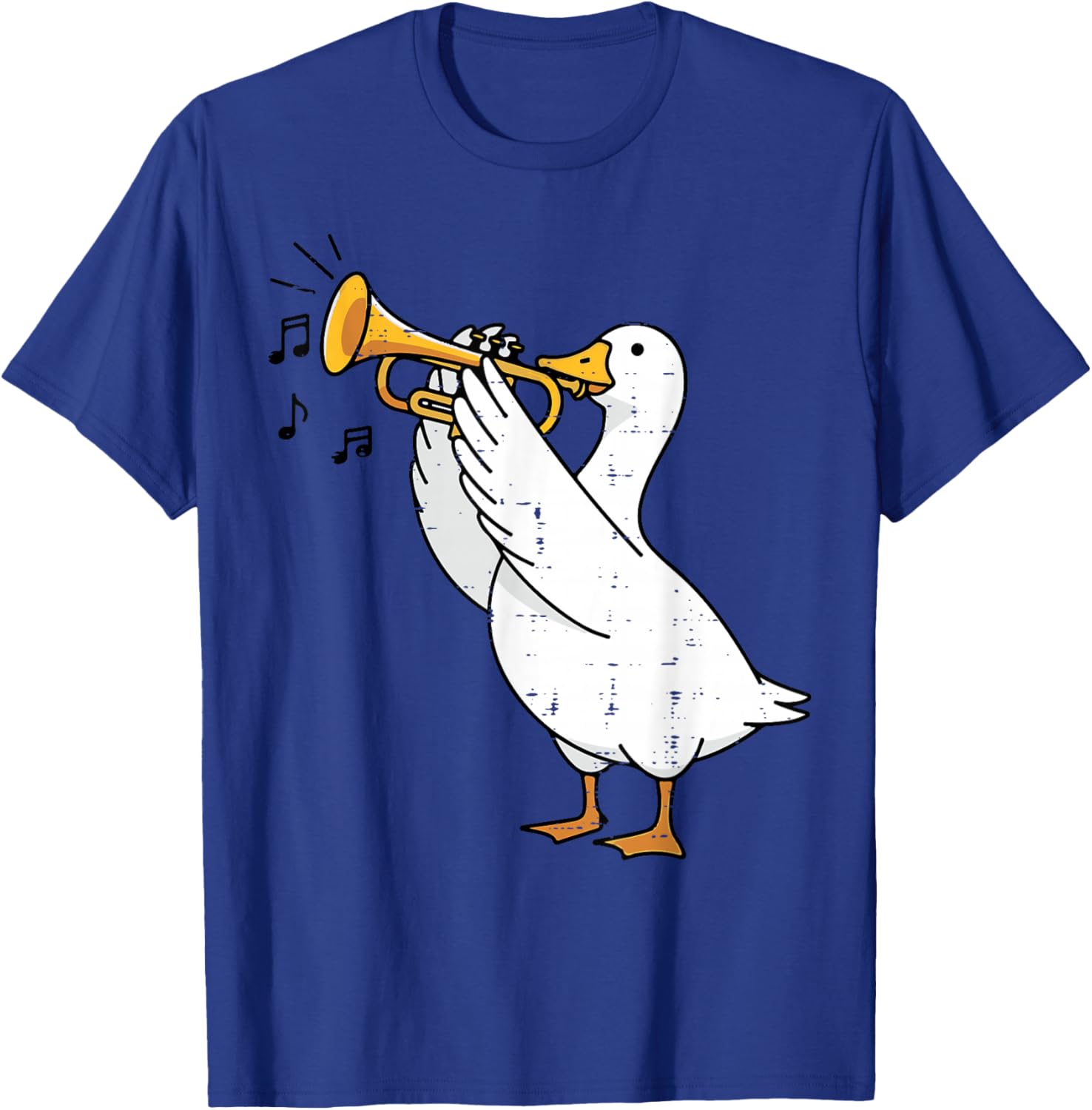Goose Playing Trumpet Funny Music Animal Lover Men Women Kid T-Shirt - T-Shirt | Royal