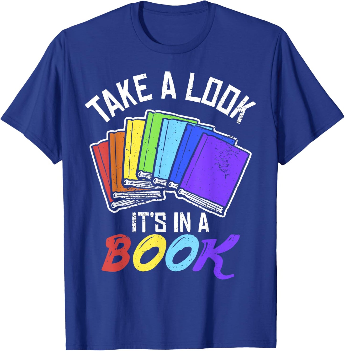 Love Reading Love Rainbows Gift Retro Rainbow Design design T-Shirt - T-Shirt | Royal