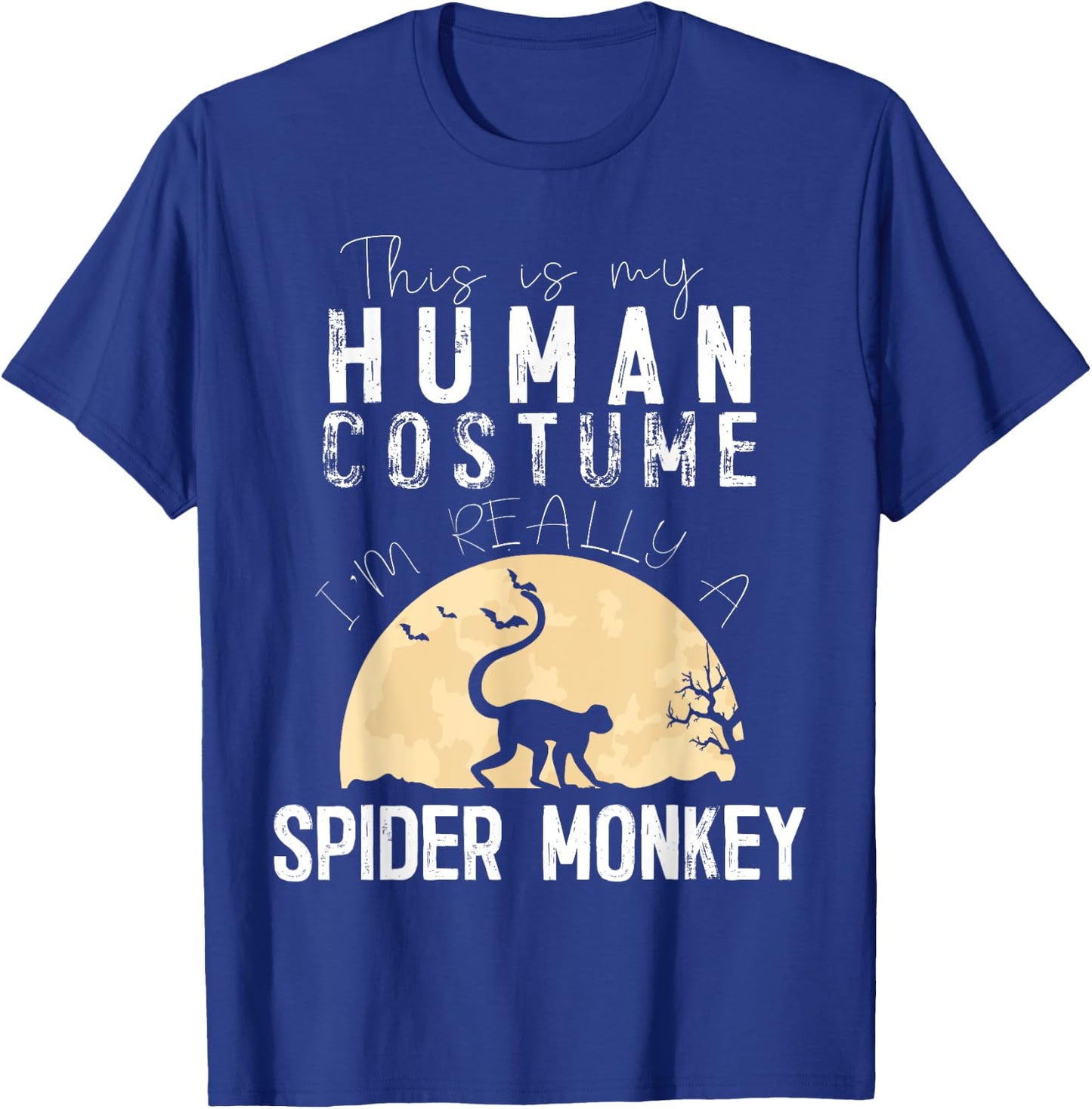 Halloween Human Costume Spider Monkey Creepy Horror T-Shirt - T-Shirt | Royal