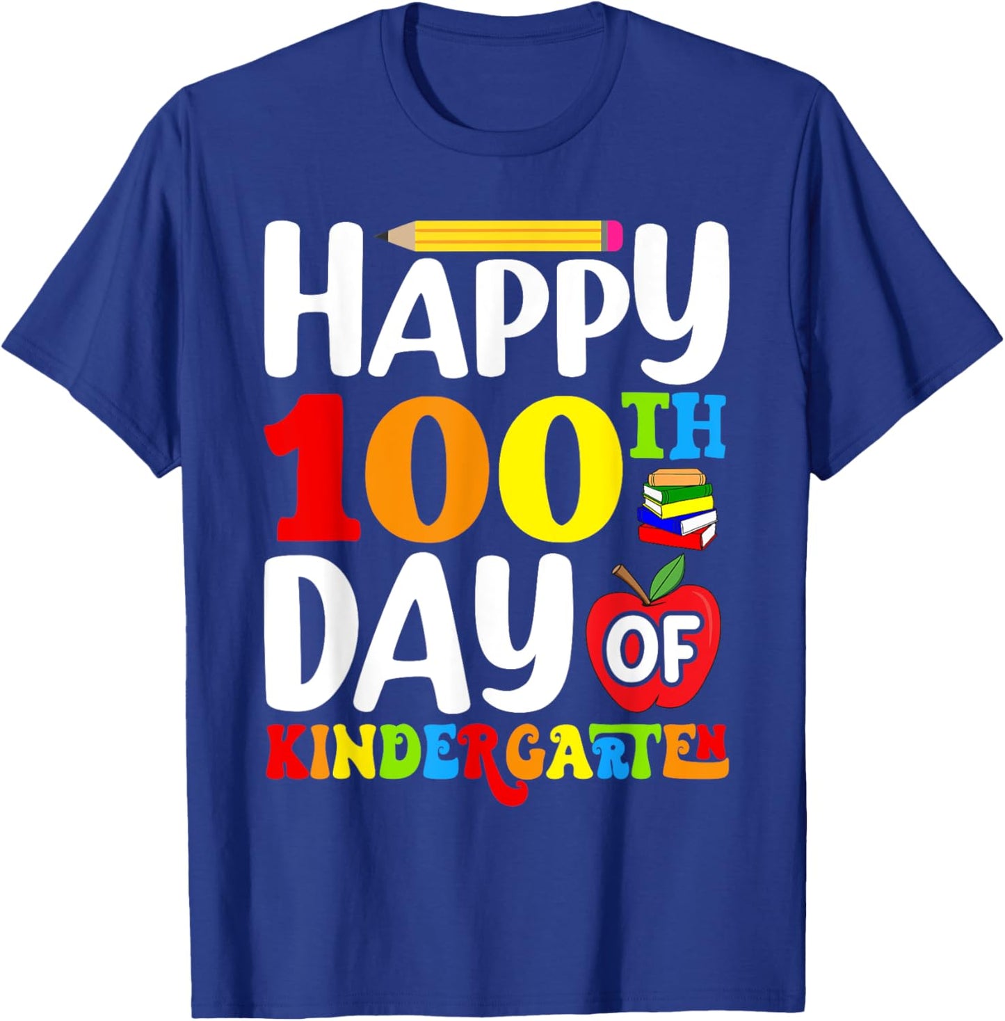 100th Day of Kindergarten Teacher Kids 100 Days Smarter T-Shirt - T-Shirt | Royal