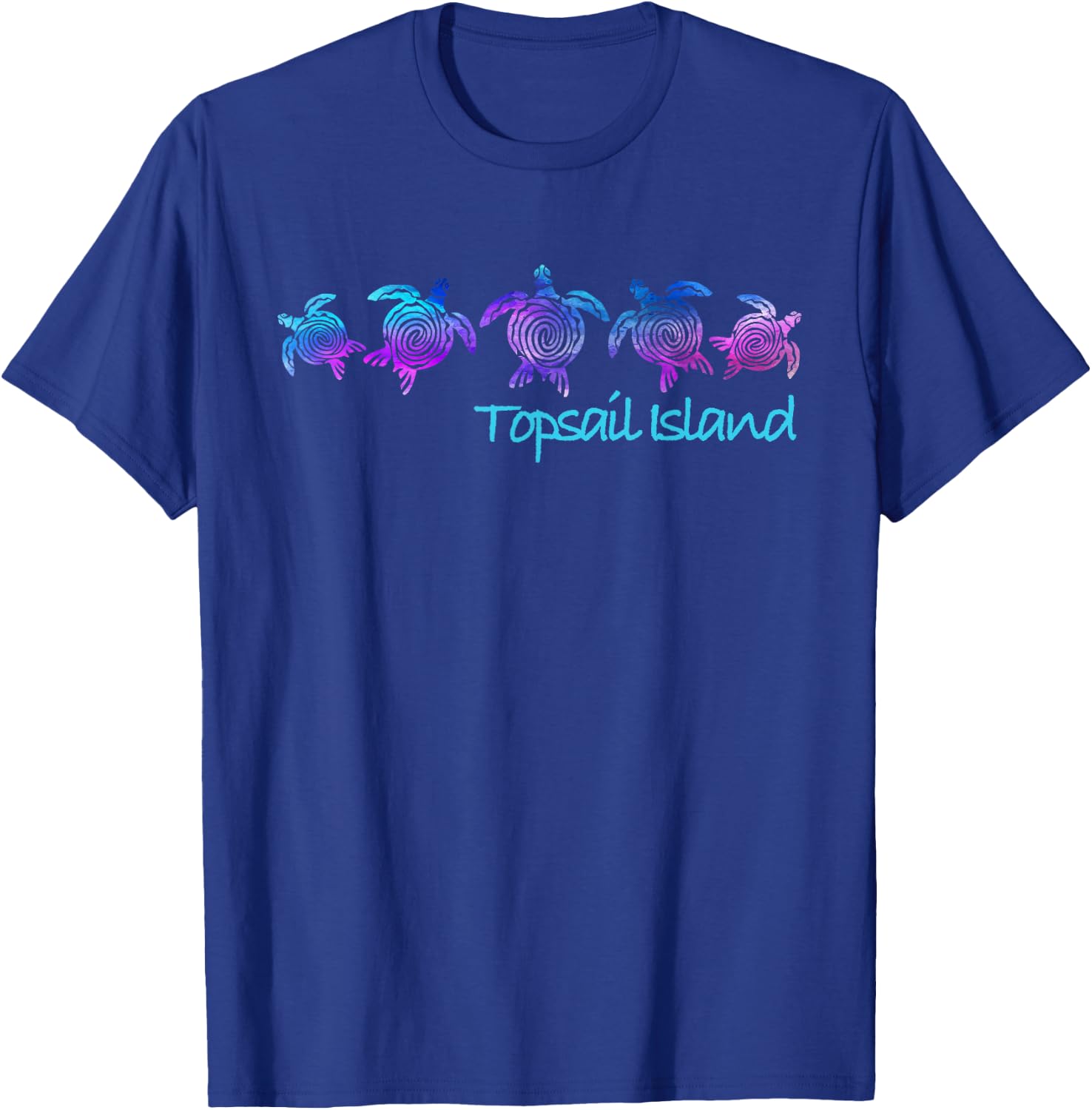 Topsail Island Beach Design / Tribal Turtle Gift T-Shirt - T-Shirt | Royal