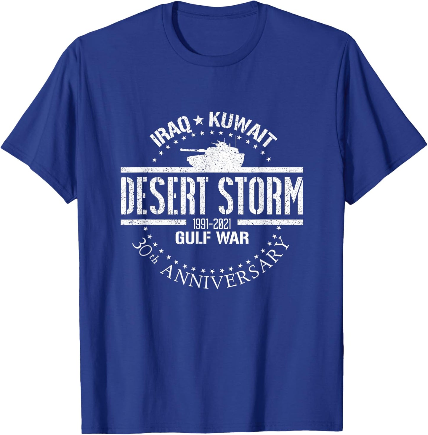 Desert Storm 30th Anniversary 1991 Gulf War Veteran Military T-Shirt - T-Shirt | Royal