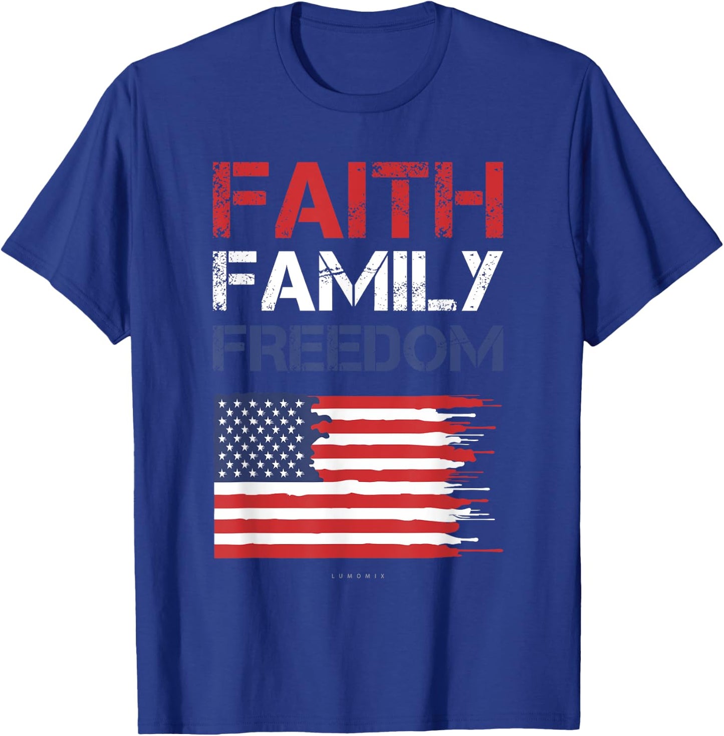 Faith Family Freedom - Patriotic Usa - American Gift T-Shirt - T-Shirt | Royal