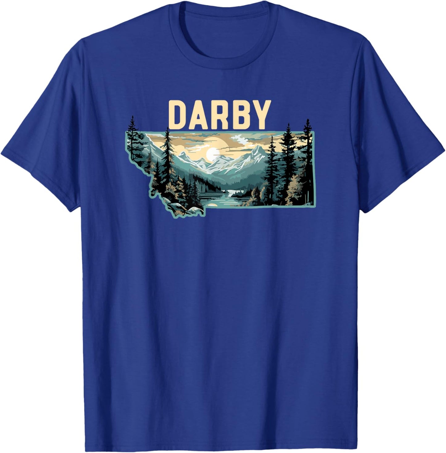 Darby Montana Outdoor Art Retro Hiking T-Shirt - T-Shirt | Royal