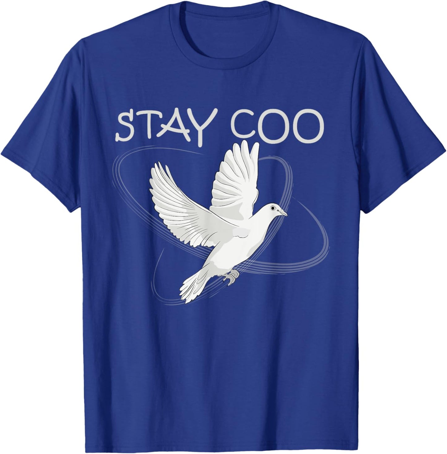 Stay Coo Funny White Pigeon Pun for Bird Lovers Birdwatcher T-Shirt - T-Shirt | Royal
