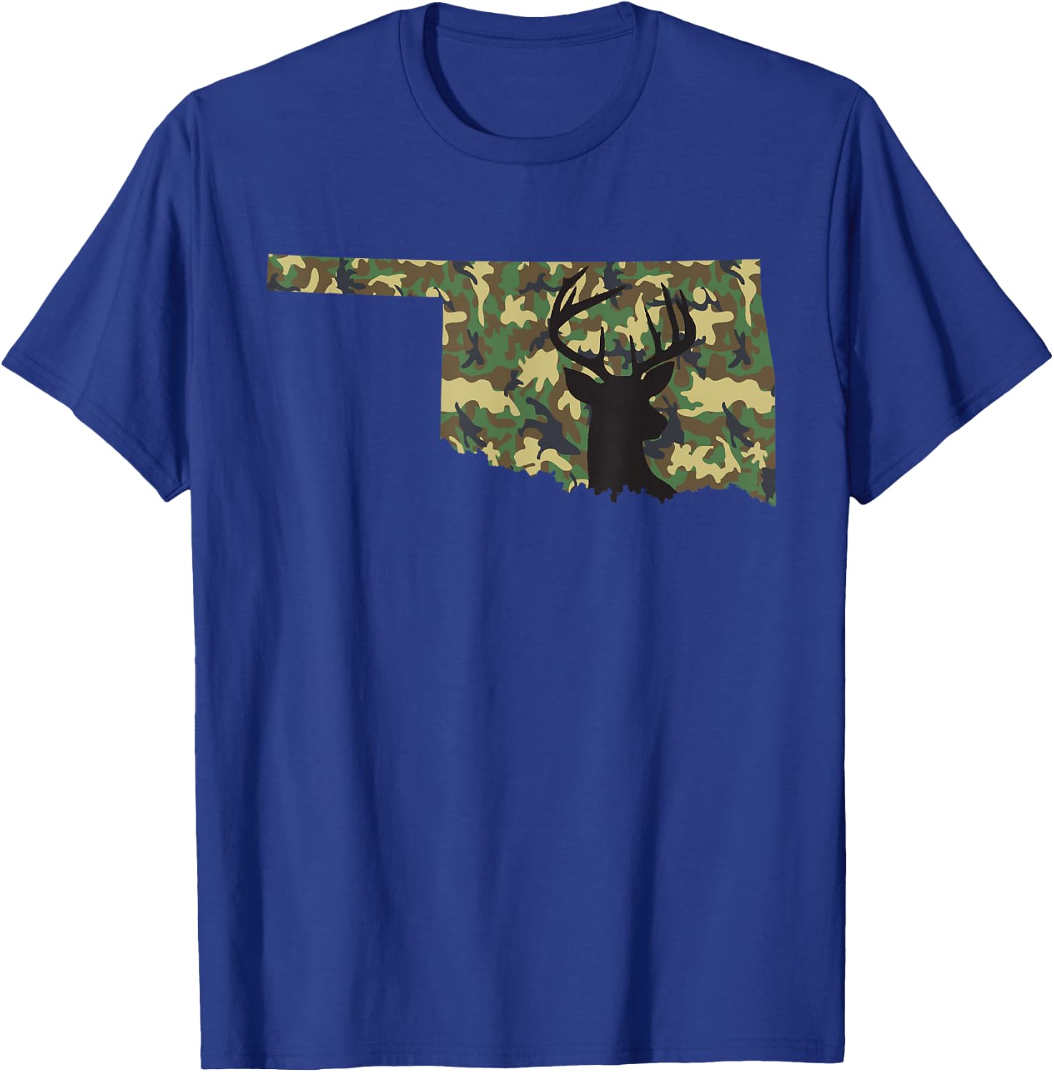 Deer Hunter Camouflage Hunting Safety Orange State Oklahoma T-Shirt - T-Shirt | Royal