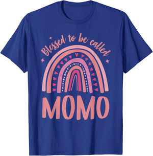 Momo for Grandma Women Mother's Day Blessed Momo T-Shirt - T-Shirt | Royal