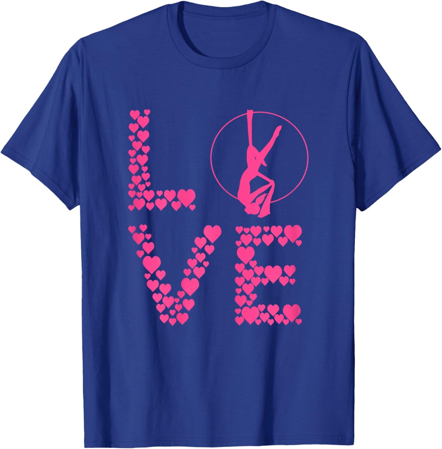 Aerial Love Heart Aerial Silk Hanging Aerialist Circus Lyra T-Shirt - T-Shirt | Royal
