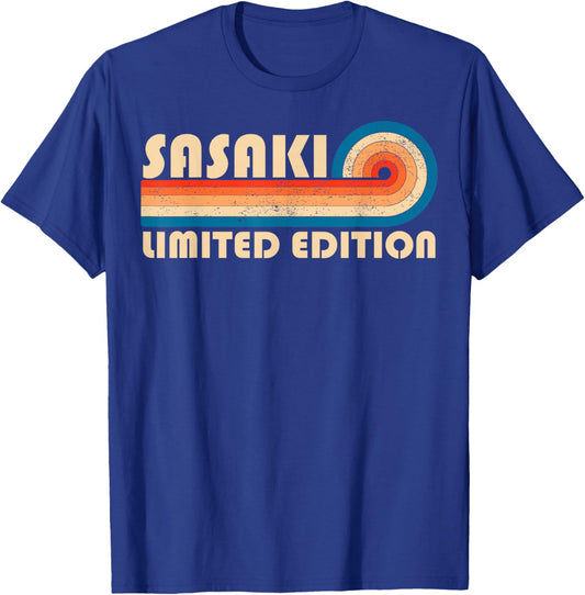 SASAKI Surname Retro Vintage 80s 90s Birthday Reunion T-Shirt - T-Shirt | Royal