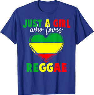 Reggae Fan Just A Girl Who Loves Reggae Lovers Reggae Music T-Shirt - T-Shirt | Royal